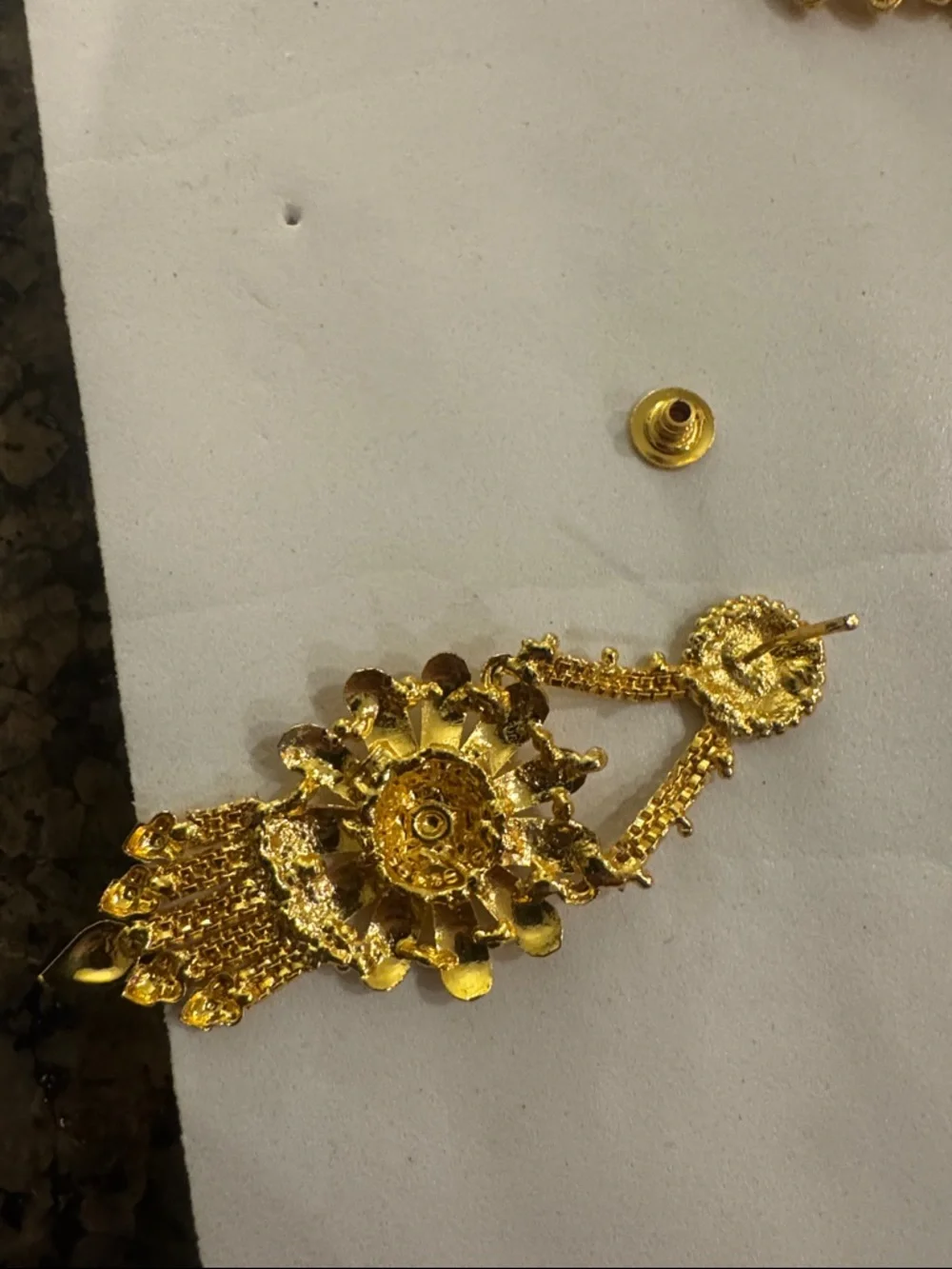Bollywood Indian Gold Tone Necklace and Earring Set